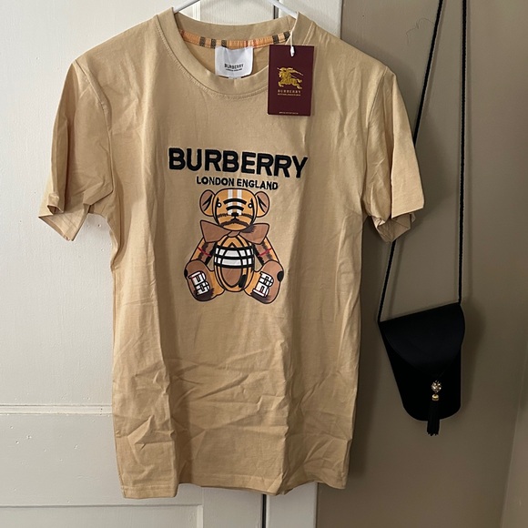 Burberry Tops - Burberry Tan T-Shirt with Bear Graphic